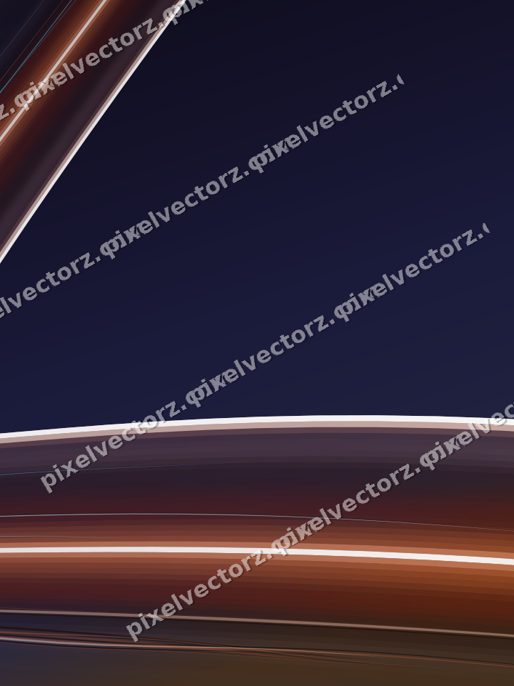 Abstract glass arc in orange and blue