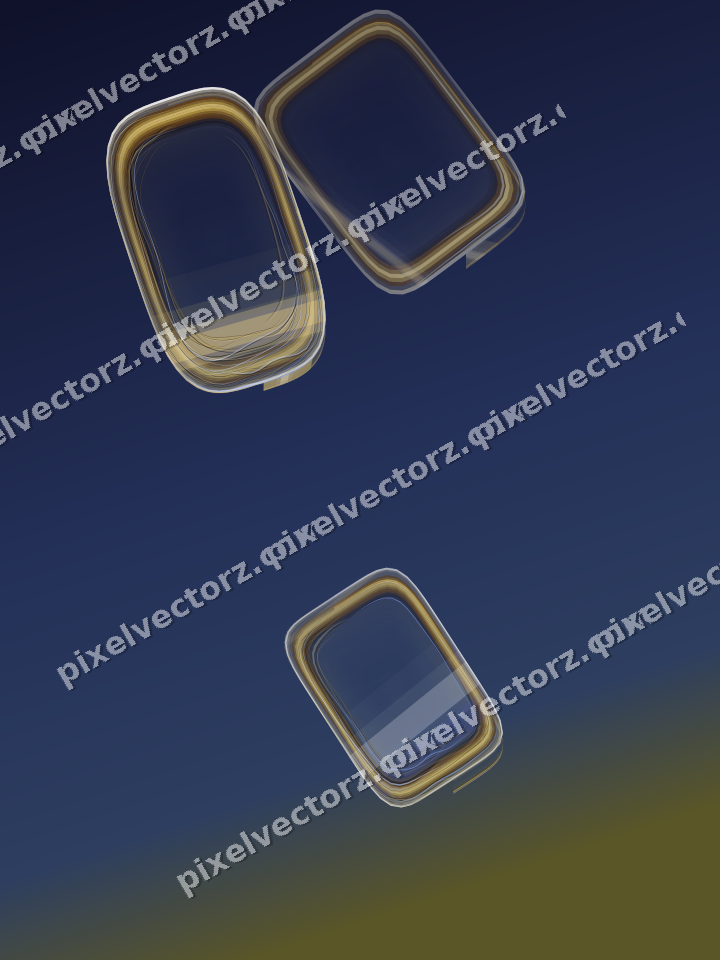 Abstract glass arc in dark blue and amber