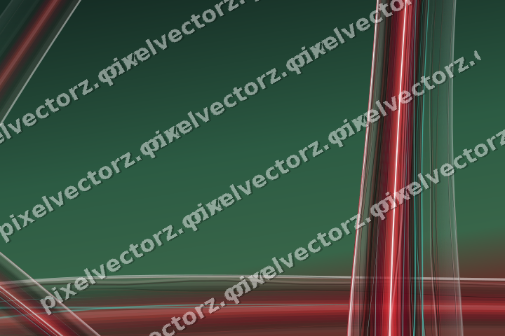 Abstract glass arc in dark green and red