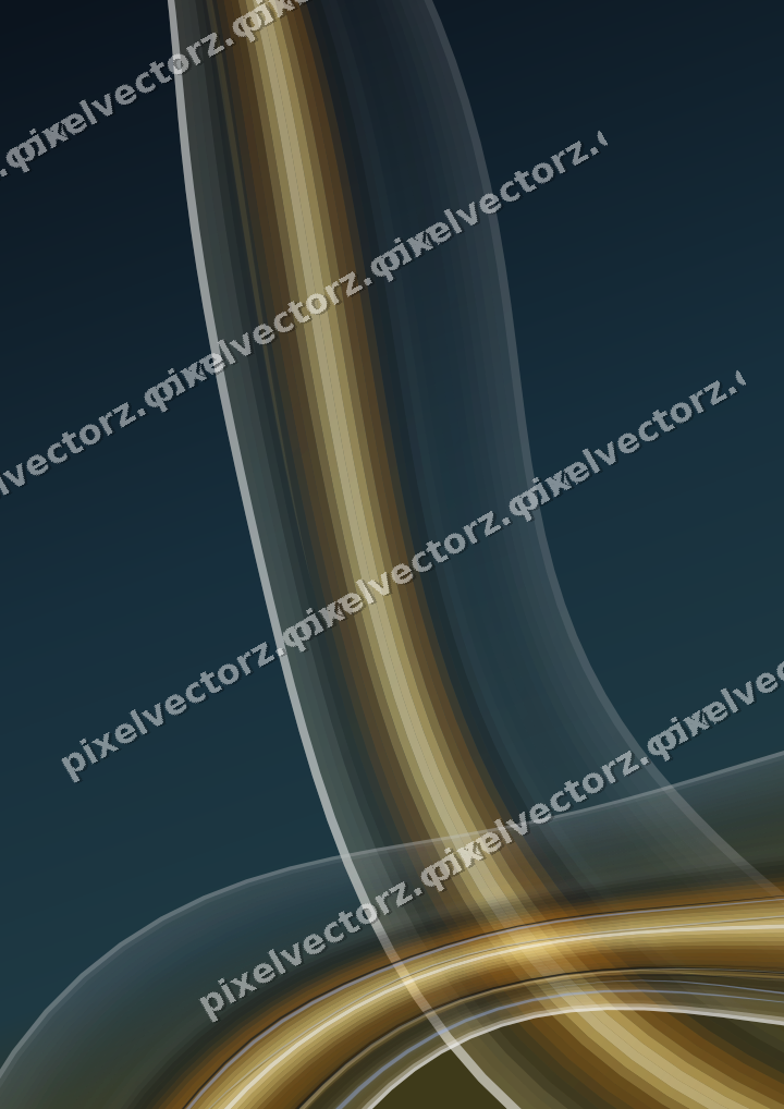 Abstract glass arc in amber and dark green