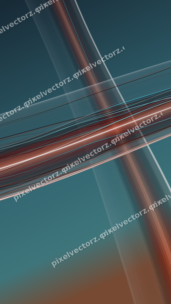 Abstract glass arc in cyan and red