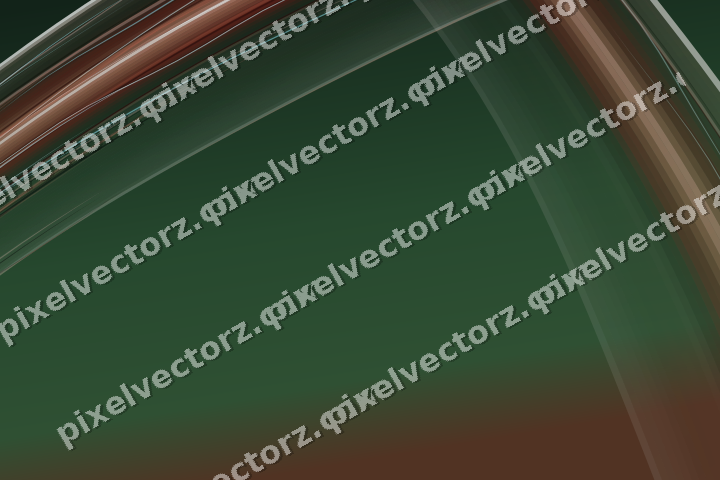 Abstract glass arc in dark green and red