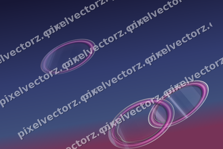 Abstract glass arc in purple and blue