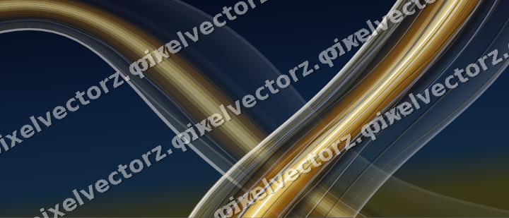Abstract glass arc in amber and blue