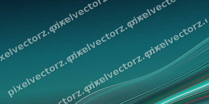 Abstract glass arc in cyan and teal