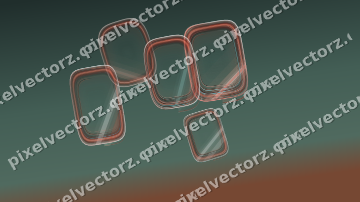 Abstract glass arc in red and orange