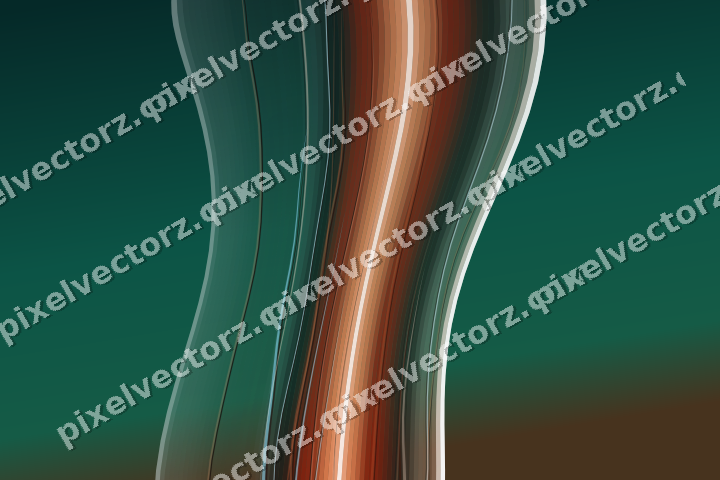 Abstract glass arc in orange and teal