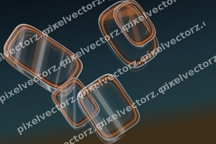 Abstract glass arc in blue and orange
