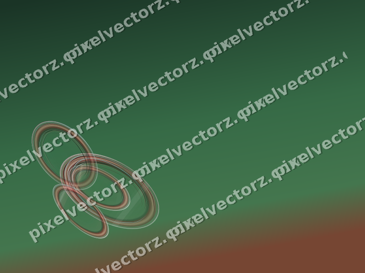 Abstract glass arc in red and dark green