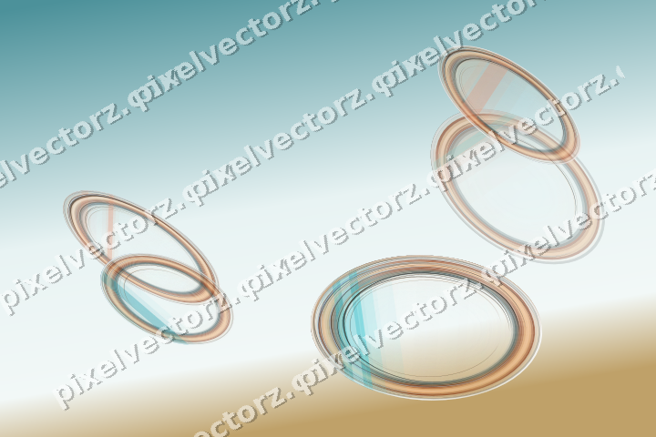 Abstract glass arc in dark teal and orange