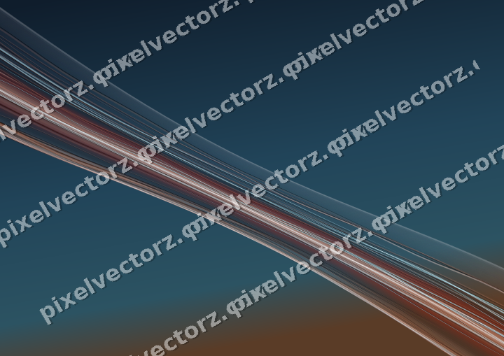 Abstract glass arc in orange and cyan