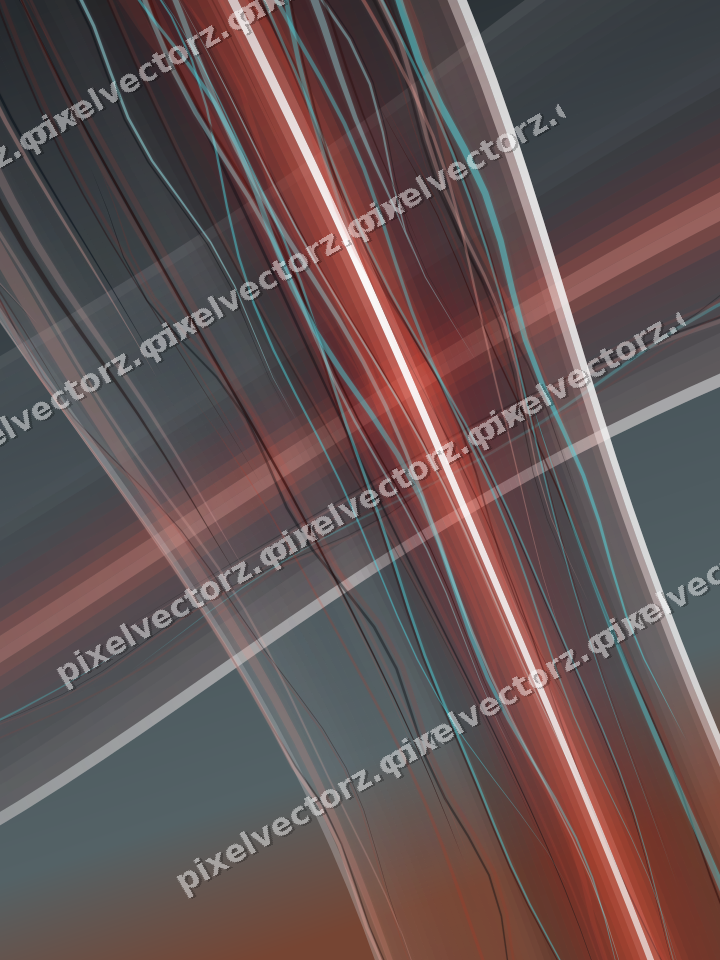 Abstract glass arc in red and pale amber