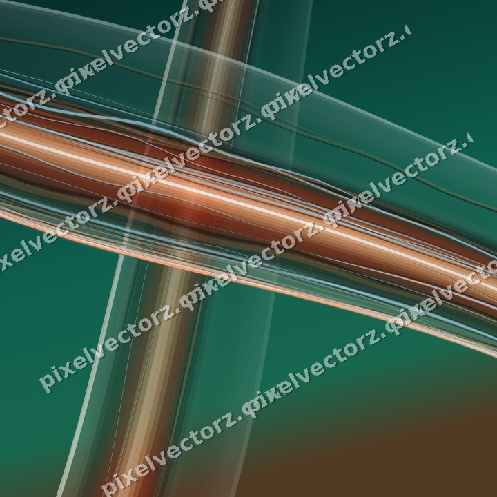 Abstract glass arc in orange and teal