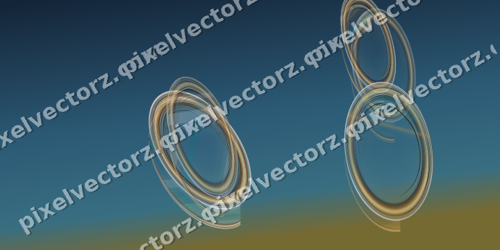 Abstract glass arc in amber and dark teal