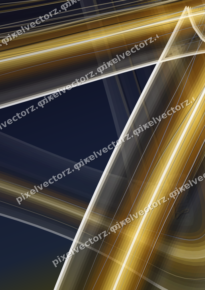 Abstract glass arc in dark blue and amber
