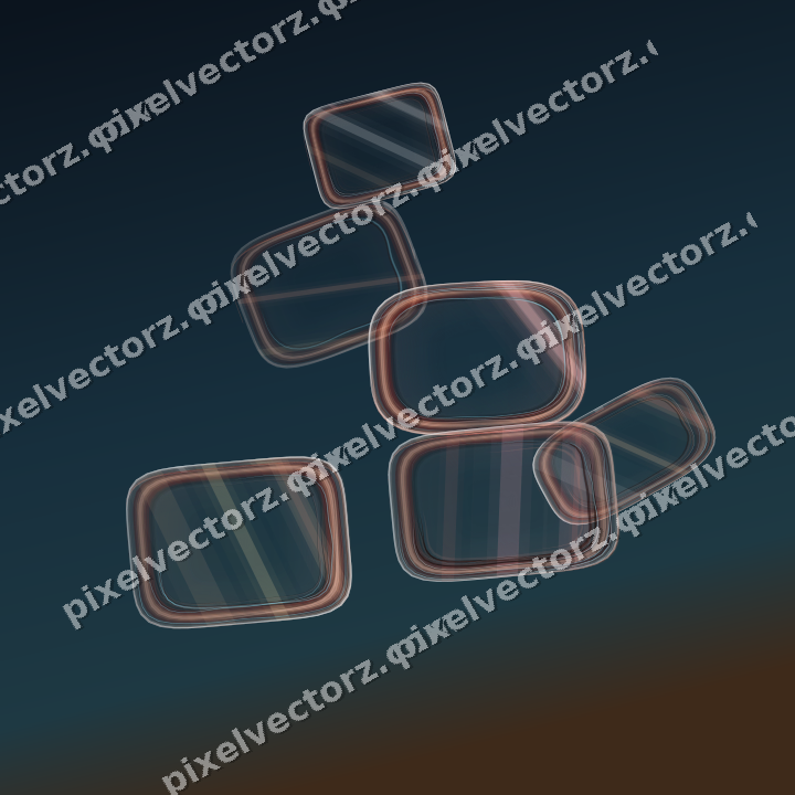 Abstract glass arc in red and orange