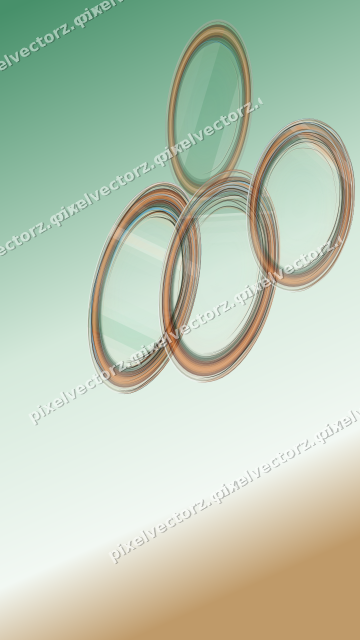 Abstract glass arc in dark green and orange
