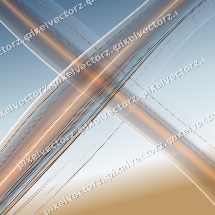 Abstract glass arc in blue and orange