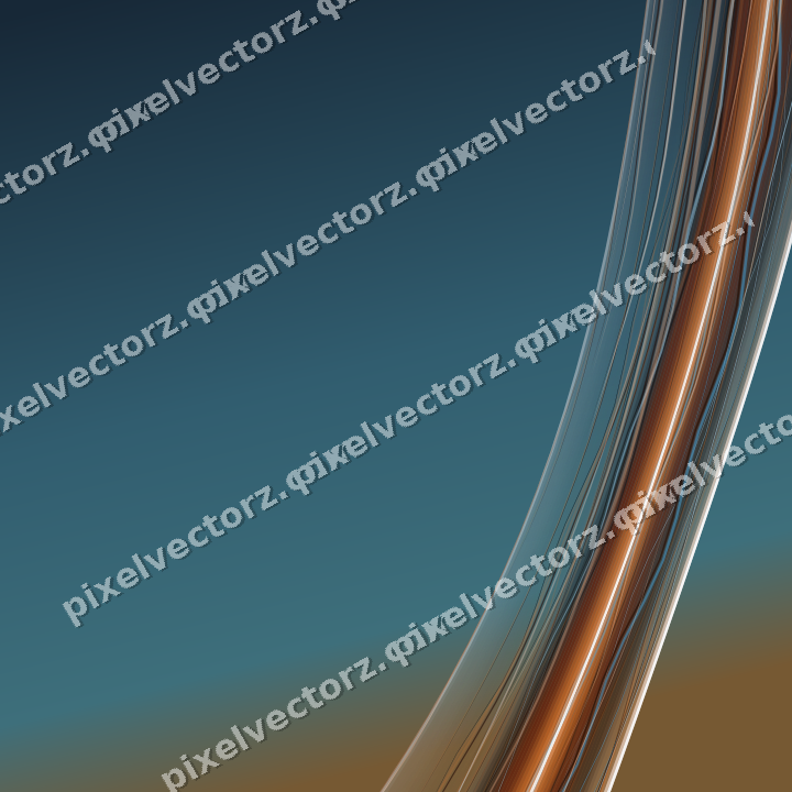 Abstract glass arc in blue and orange