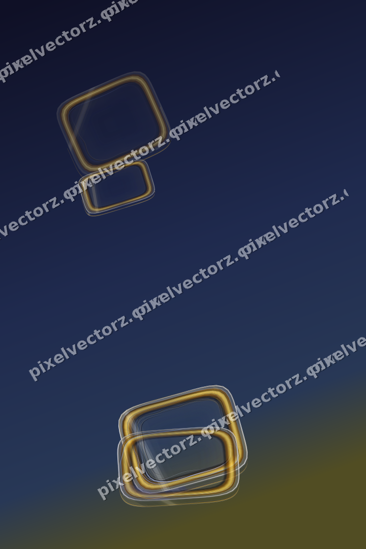 Abstract glass arc in dark blue and amber