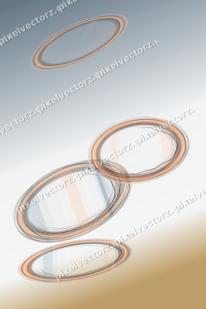 Abstract glass arc in blue and orange