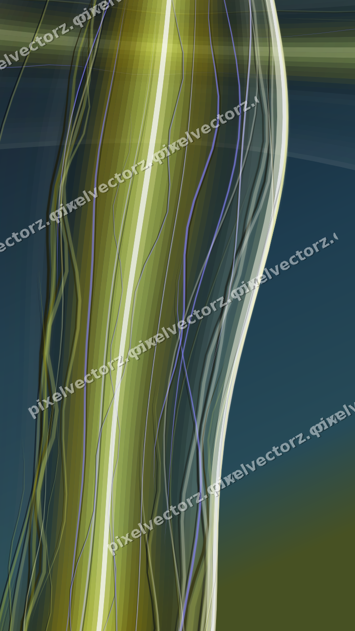 Abstract glass arc in yellow and grey