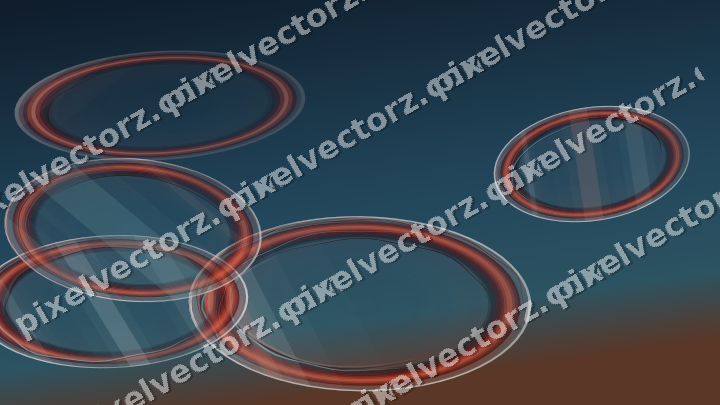 Abstract glass arc in red and orange