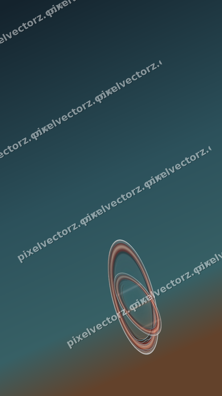 Abstract glass arc in orange and cyan