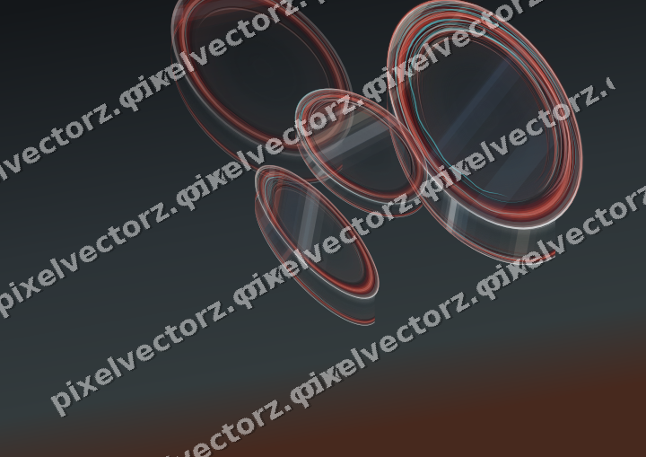Abstract glass arc in red and pale amber