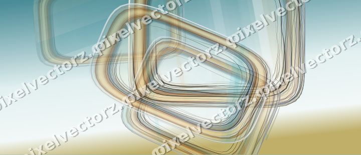 Abstract glass arc in amber and dark teal