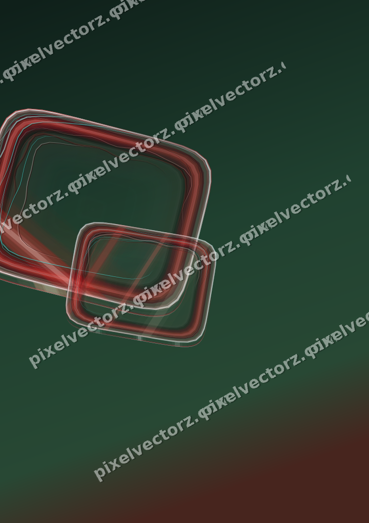 Abstract glass arc in dark red and dark green