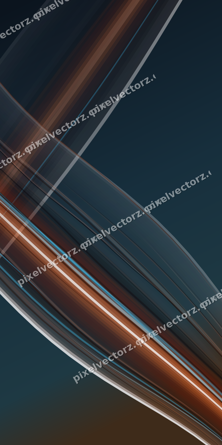 Abstract glass arc in orange and blue