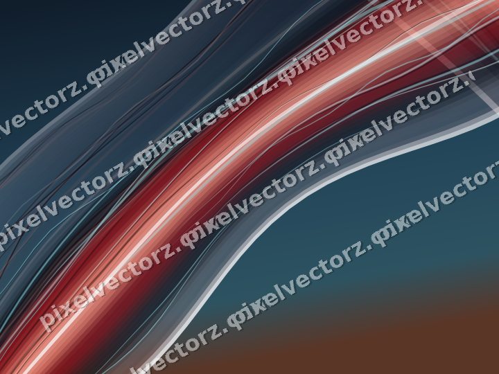 Abstract glass arc in yellow and red