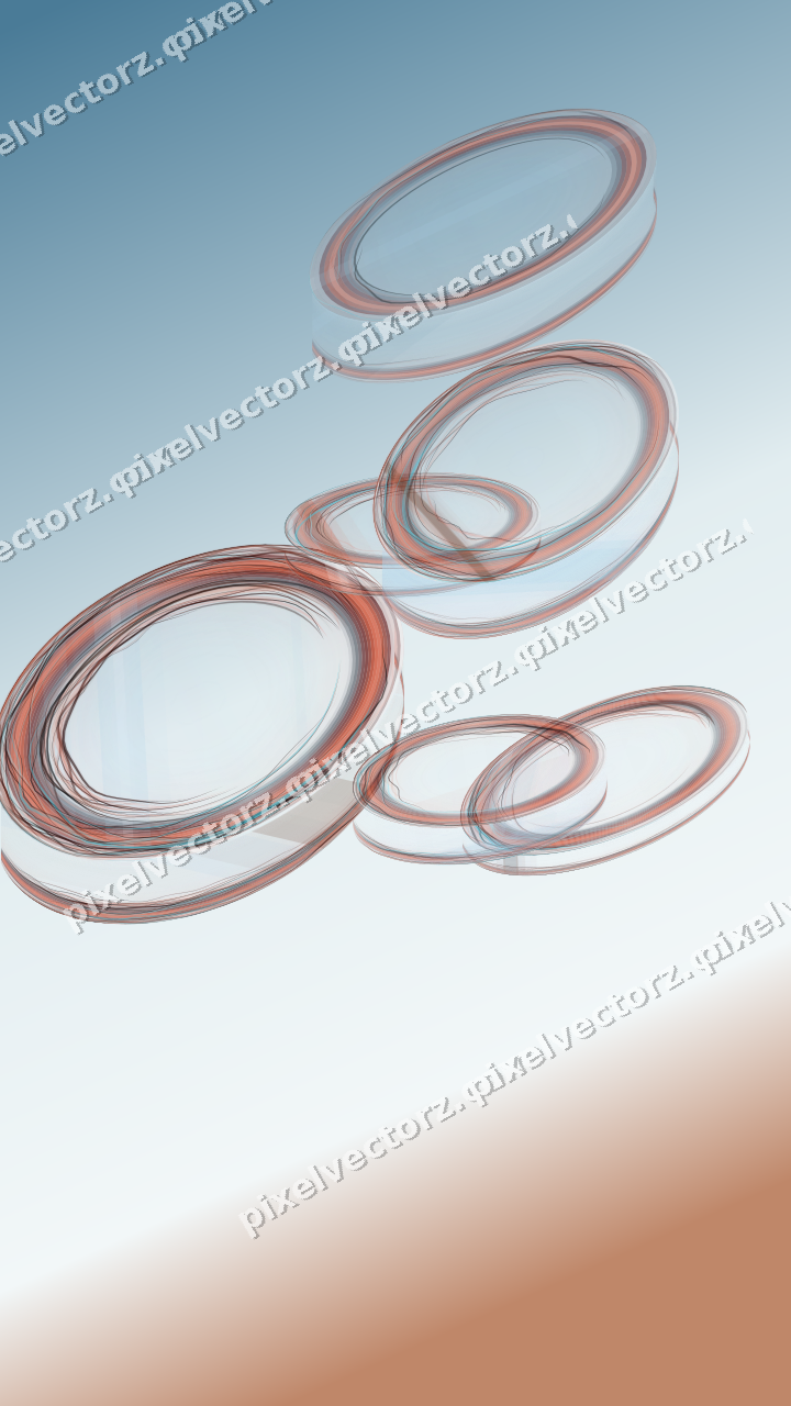 Abstract glass arc in cyan and red