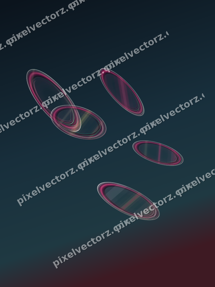 Abstract glass arc in dark pink and yellow
