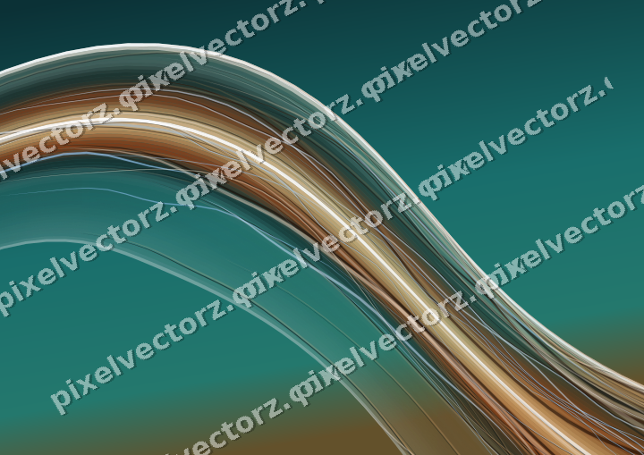 Abstract glass arc in dark teal and orange