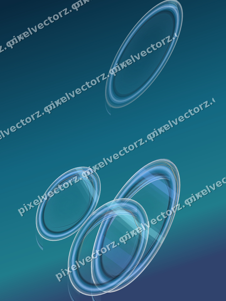 Abstract glass arc in cyan and blue