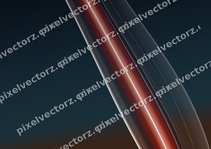Abstract glass arc in dark green and red