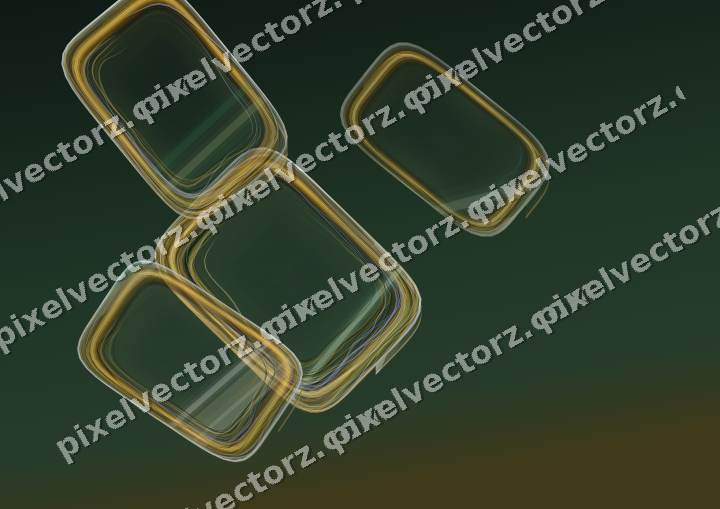 Abstract glass arc in dark green and amber