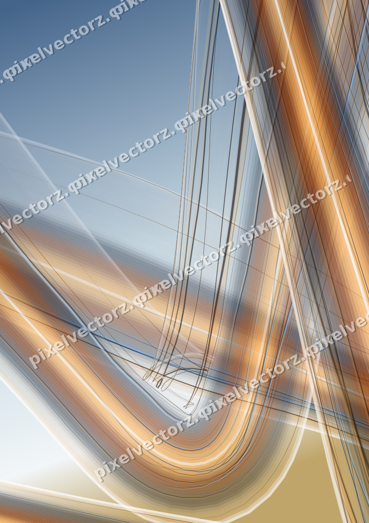 Abstract glass arc in orange and amber