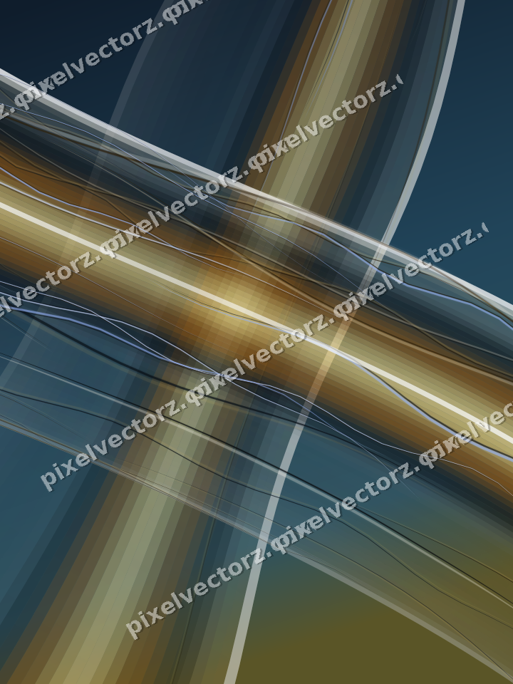 Abstract glass arc in amber and dark green