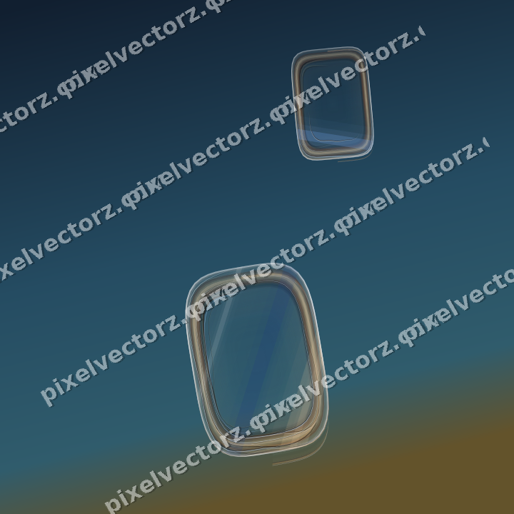 Abstract glass arc in dark blue and red