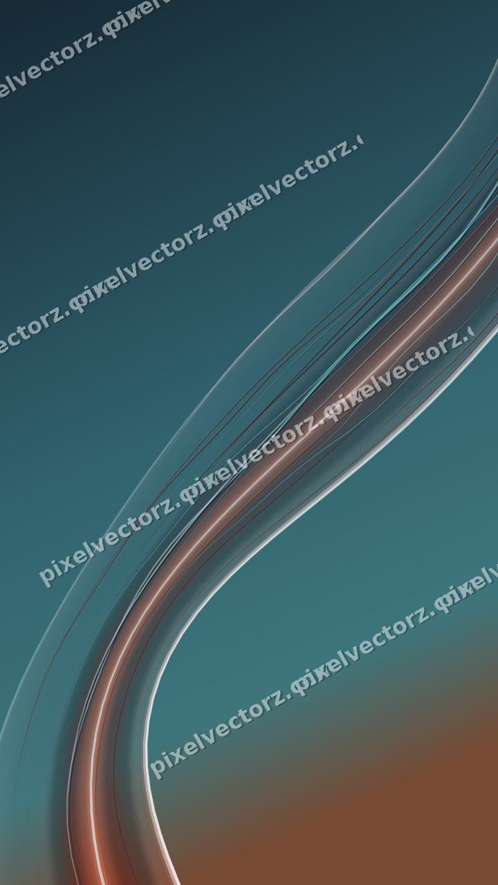 Abstract glass arc in cyan and red