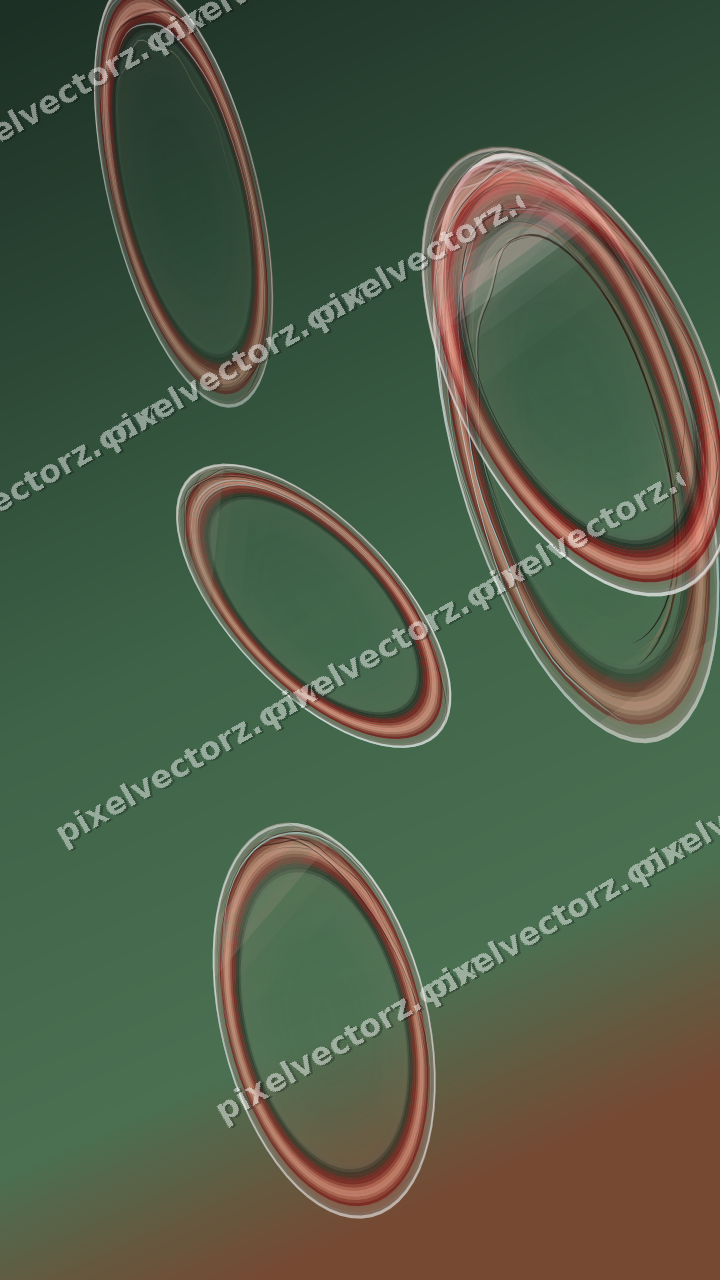 Abstract glass arc in dark green and red