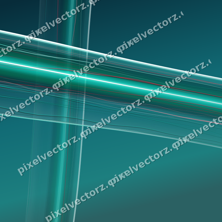 Abstract glass arc in cyan and teal