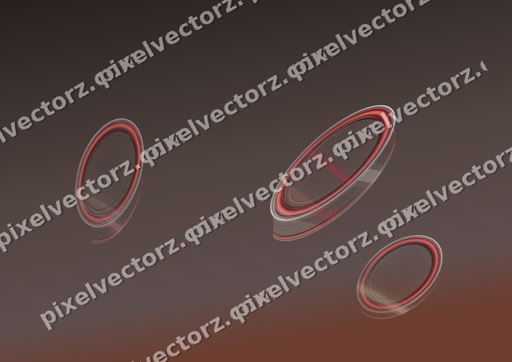Abstract glass arc in red and pale amber