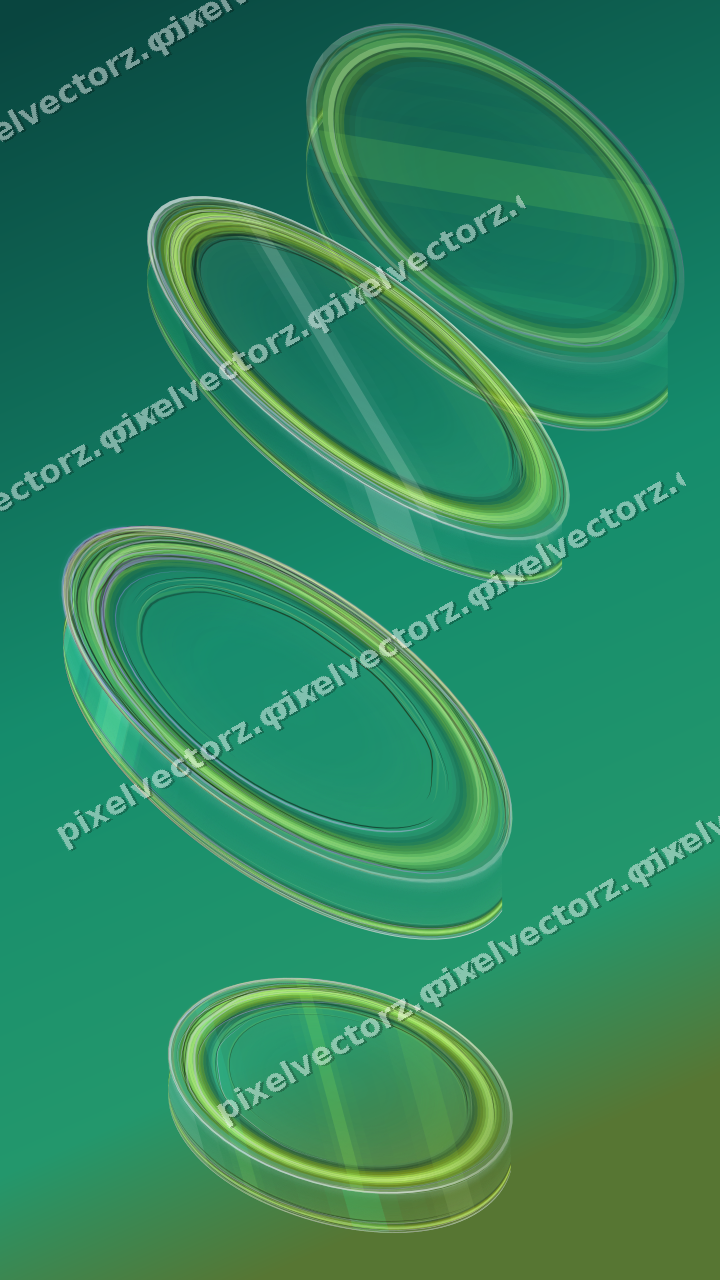 Abstract glass arc in green and lime