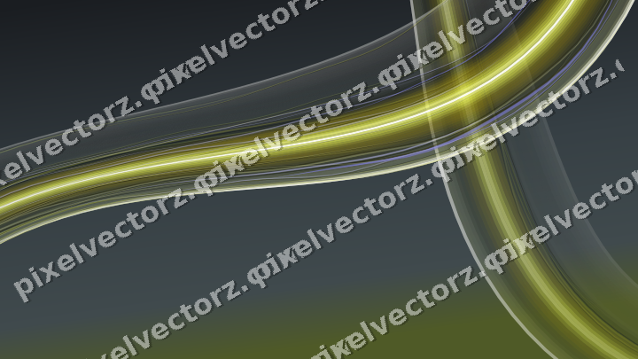 Abstract glass arc in yellow and grey