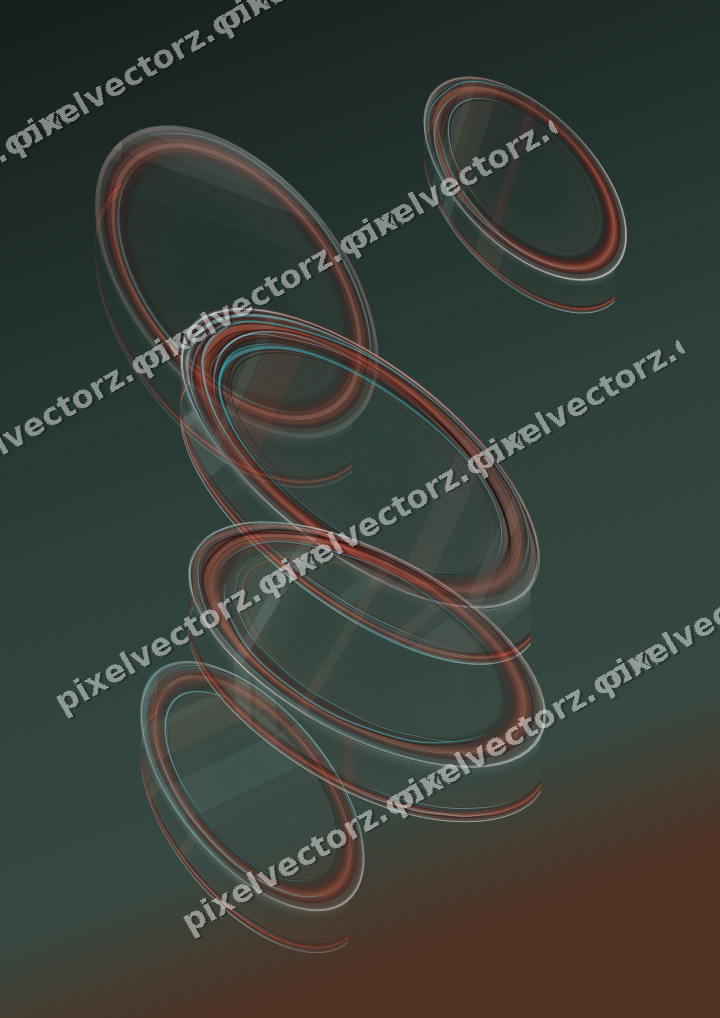 Abstract glass arc in red and orange