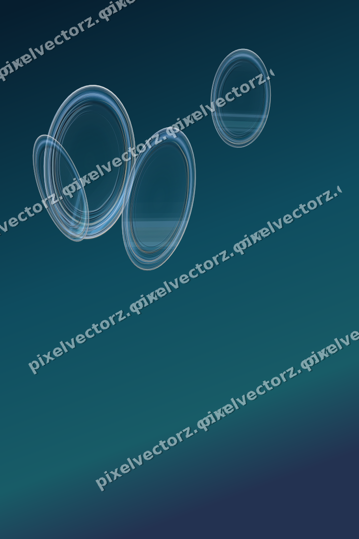 Abstract glass arc in cyan and blue